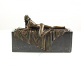 Nud- statueta erotica pe soclu din marmura EC-32, Nuduri, Bronz