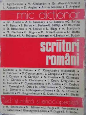 SCRIITORI ROMANI. MIC DICTIONAR-MIRCEA ZACIU foto