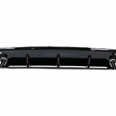 Difuzor Bara Spate cu Ornamente evacuare Negre Mercedes S-Class C217 Coupe (2014-2020) S63 Facelift Design Performance AutoTuning