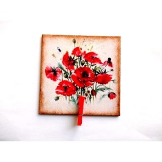 Magnet maci rosii, magnet frigider cu model floral 37038