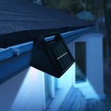 Lampa solara jgheab perete LED SMD, 6 LED alb rece, exterior, montaj gard balcon, incarcare automata