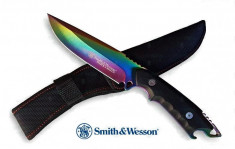 Cutit Smith and Wesson. Cutit Vanatoare Search &amp;amp; Rescue Rainbow. Teaca inclusa. foto