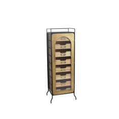 Comoda lemn maro fier 45 x 34 x 120 cm