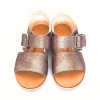 Sandale din piele naturala cu calcai acoperit Luz Bronz, 35 - 41, Ingiro