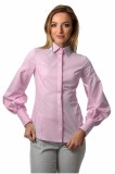 Camasa Dama Office Roz T&#039;esha, Maneci Bufante, Fenta Dubla, Bumbac Elastic