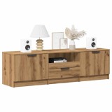 VidaXL Comodă TV, stejar artizanal, 140x35x40 cm, lemn prelucrat