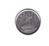 Moneda Canada 10 cents/centi 2002 Golden Jubilee, stare buna, curata