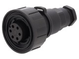Conector circular BULGIN PXV0739/S/07 mufă mamă 6 pini 5A 277V IP68 IP69K 7-9mm