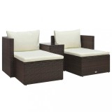 Cumpara ieftin Set mobilier de grădină cu perne, 5 piese, maro, poliratan