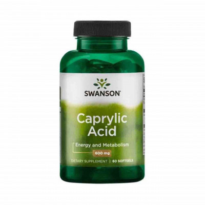 Caprylic Acid 600 miligrame 60 capsule Swanson foto