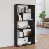 VidaXL Dulap pentru cărți Stejar Negru 80 x 24 x 159 cm Lemn compozit 8003712