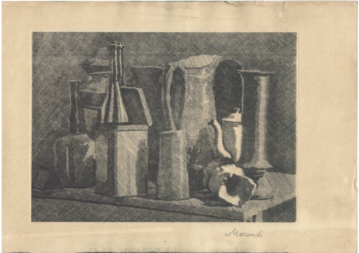 Acquaforte Natura statica Giorgio Morandi 16x21 cm