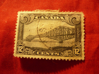 Timbru Canada 1928 - Pod Quebeck , 12C stampilat foto