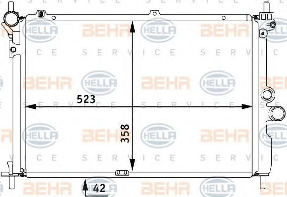 Radiator, racire motor OPEL ASTRA F Combi (51, 52) (1991 - 1998) HELLA 8MK 376 711-751