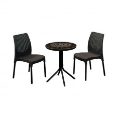 Set Mic Mobilier De Terasa Cu Masuta Mozaic - Chelsea, Keter, Maro Whiskey, 230228 foto