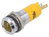 Lampă LED convexă galbenă 24VDC &Oslash;14mm