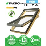 Fereastra mansarda FAKRO FTP-V U3, lemn de pin, 2 sticle