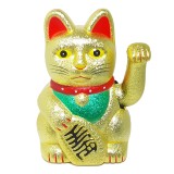 Pisica norocoasa Maneki Neko aurie &amp;#8211; 14.5cm