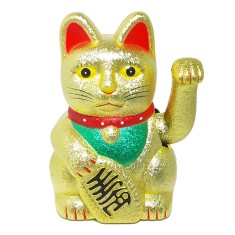 Pisica norocoasa Maneki Neko aurie &amp;#8211; 14.5cm