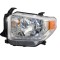 Far TOYOTA TUNDRA, 05.2013-2017, partea stanga, cu LED daytime running light; Type= USA; HB2+PY27/7W+W5W; electrical; inel cromat; halogen,