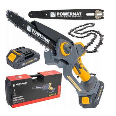 Fierastrau cu acumulator, tip drujba, 2x baterie 2Ah, Powermat foto