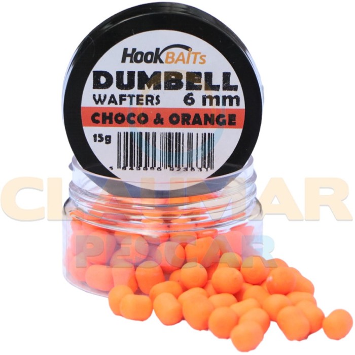 Critic Echilibrat Hook Baits Dumbell Wafters, Ciocolata &amp; Portocala, 6mm, 15ml