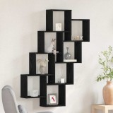 vidaXL Dulap Perete Stejar Negru 90x15x119.5 cm Lemn Stratificat Rafturi Depozitare Moderne