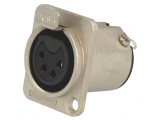 Soclu XLR Mamă 4 PIN cu Buton pentru Lipire