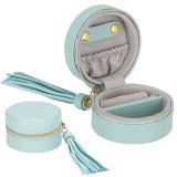 (DL) Cutie depozitare si organizare bijuterii, MDF, piele ecologica, 8 x 5cm, verde menta Household NewTrend