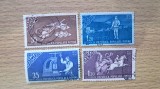 Lot 4 Timbre Romania 1958 Centenarul Primului Timbru Romanesc Cap de Bour Stampilate - RO1