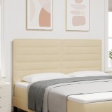 vidaXL Cap de Pat cu LED Design Linii Crem 180 cm Țesătură