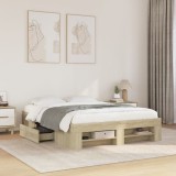VidaXL Cadru pat fără saltea stejar sonoma, 140x190 cm, lemn prelucrat