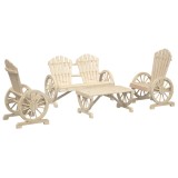 Set mobilier de gradina, 4 piese, lemn masiv de brad