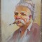 Turc cu tigara// acuarela si tempera, Samuel Bogdanovici