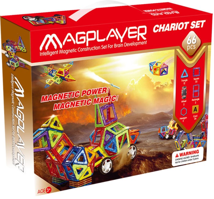 Set de constructie magnetic - 66 piese