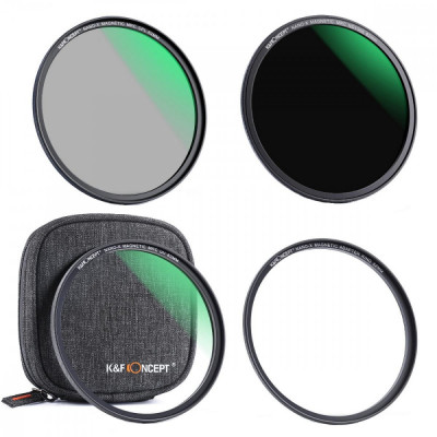 Kit filtre K&amp;amp;F Concept 62mm MCUV+CPL+ND1000 si inel magnetic SKU.1653 foto