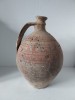 Ulcior vechi de lut, ulcior de apa, romanesc, Romania, 33cm inaltime, decorat/pictat manual