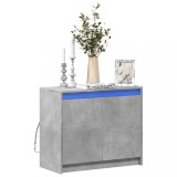 Cumpara ieftin Dulap cu LED, gri beton, 72x34x61 cm, lemn prelucrat