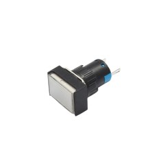 Indicator martor LED de panou din plastic, 22x17 mm, 2 pini, alb, 12V DC, IP20, FL1P-16NJ-5-WHITE