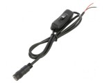 Cablu DC 5,5/2,1 soclu drept 0,8m 2x0,5mm&sup2; negru