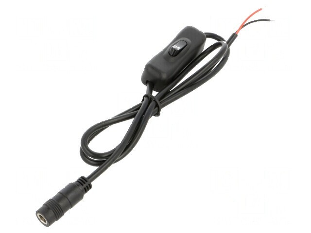 Cablu DC 5,5/2,1 soclu drept 0,8m 2x0,5mm&sup2; negru
