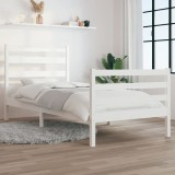 VidaXL Cadru de pat, alb, 100x200 cm, lemn masiv de pin