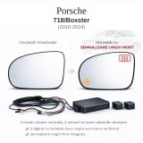 Senzor unghi mort dedicat Porsche 718 Boxster 2016-2024 cu oglinda LED