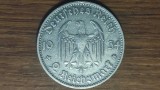 Germania nazista - moneda argint aniversara - 2 Mark / Reichsmark 1934 D - Potsdam Garrison Church - greu de gasit, impecabila !
