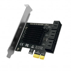 Adaptor 6 porturi SATA3 de la PCIe Gen 3 x1 - SSD / HDD / DVD