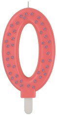 Lumanare pentru tort - Number 0 - Pink | Legami