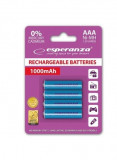 Set 4 acumulatori reincarcabili Esperanza 1000mAh, AAA / R3