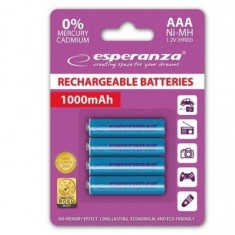 Set 4 acumulatori reincarcabili esperanza 1000mah, aaa / r3 MultiMark GlobalProd