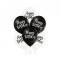 Set 6 baloane latex Happy Birthday alb negru 30 cm