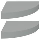 Cumpara ieftin Rafturi coltar de perete, 2 buc., gri, 25 x 25 x 3,8 cm, MDF